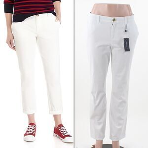 Tommy Hilfiger Rolled-Hem Straight-Leg Chino Bright White